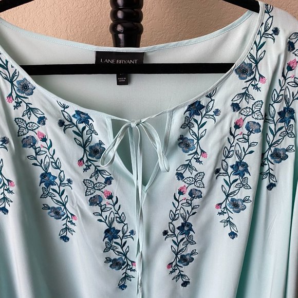 Lane Bryant, Size 24, Light Green/ Mint, Long Sleeve Top - Picture 4 of 7